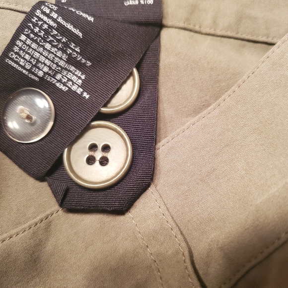 COS Button-up 100% Cotton High Rise Relaxed Everyday Chinos In Khaki Green M - Picture 12 of 12